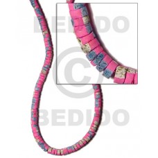 Pink 16 inches Coconut 4-5 mm Heishi Painted Coco Heishe Beads BFJ022SPL