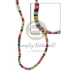 Rainbow Hammer Shell 4-5 mm 18 inches Dyed Necklace - Surfer BFJ032NK