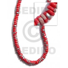 Red 16 inches Coconut 4-5 mm Pokalet Painted Coco Splashing Beads BFJ012SPL
