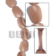 Rosewood Twist 30 mm Brown Beads Strands Wood Beads - Twisted Wood Beads BFJ514WB