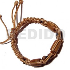 Tan Macrame thread Wood Beads adjustable Macrame BRACELETS - MACRAME BFJ5284BR