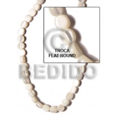 White 16 inches Trocha Shell Flat Round/Coin 6-7 mm Shell Special Cuts Shell Beads BFJ060SPS