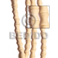 White 16 inches White Wood Baluster 8 x 12 mm Natural Wood Beads - Football and Cylinder Wood Beads BFJ034WB