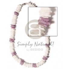 White Rose Dyed Lilac White 18 inches Shell Necklace BFJ670NK