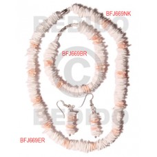 White Rose Pink Set Jewelry 18 in necklace 7.5 Bracelets Earrings Set Jewelry BFJ027SJ