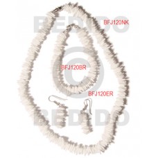 White Rose White Set Jewelry 18 in necklace 7.5 Bracelets Earrings Set Jewelry BFJ051SJ