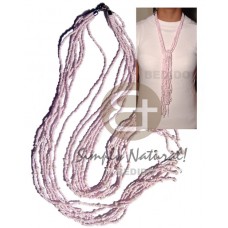 White Shell Glass Beads 36 inches Pink Shell Necklace BFJ1870NK