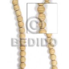 White Wood 10 mm Groove Natural Round Wood Beads Carved Wood Beads BFJ087WB