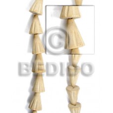White Wood 15 mm Groove Natural Cones Wood Beads Carved Wood Beads BFJ061WB