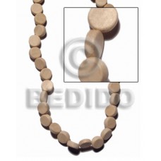 White Wood Natural Side Drill Disc 10 mm 16 inches Wood Beads - Flat Round and Oval Wood Beads BFJ407WB