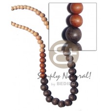 Wood Beads Graduated Earth Tones 30 inches Dyed Wooden Necklaces BFJ2177NK