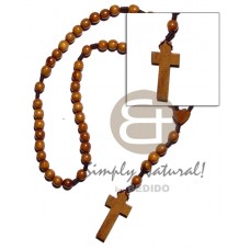 Wood Beads Rosary 45 mm 10 mm 24 inches Natural Wooden Necklaces BFJ1787NK