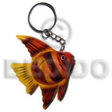 Wood Hand Painted Fish 90 mm Multi-Color Keychain BFJ005KC