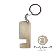 Wood Stained Gray Coated 64 mm x 24 mm x 5 mm Chrome Keychain IPHONE ANDROID ACCESSORY BFJ079KC