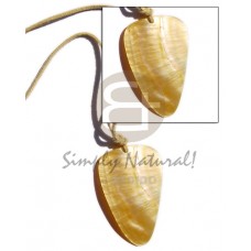Yellow adjustable Mother-Of-Pearl Teardrop Leather Thong 45 mm Shell Necklace BFJ244NK