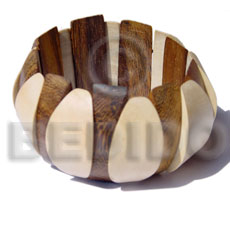 Ambabawd Wood Robles Wood Elastic Coated Brown Natural Bangles - Wooden Bangles BFJ025BL