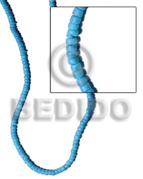 Aqua Blue 16 inches Coconut Pokalet 2-3 mm Dyed Coco Dyed colored beads BFJ019PT