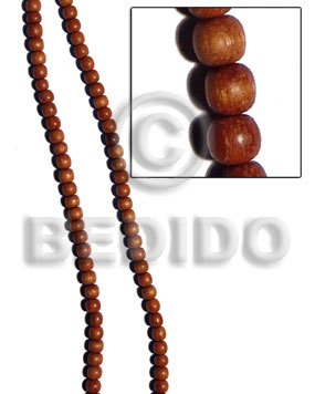 Bayong Wood 4-5 mm Round Brown Natural Beads Strands Wood Beads - Round Wood Beads BFJ171WB