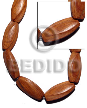 Bayong Wood 40 mm Brown Twist Wood Beads Carved Wood Beads BFJ337WB