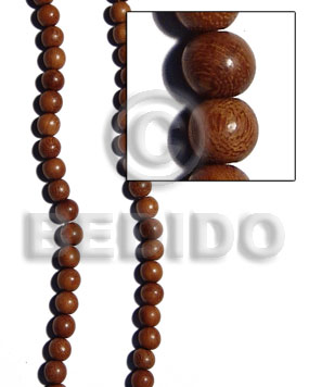 Bayong Wood 6 mm Round Brown Natural Beads Strands Hardwood Wood Beads - Round Wood Beads BFJ200WB