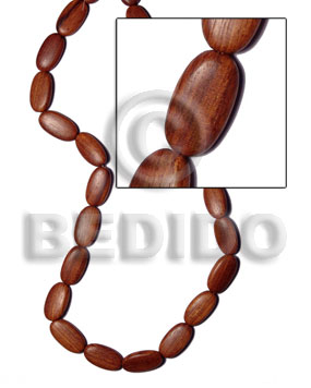 Bayong Wood Flat Oval 25 mm Brown 16 inches Wood Beads - Flat Round and Oval Wood Beads BFJ278WB