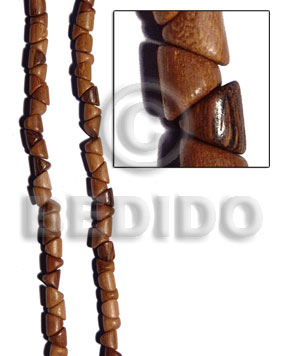 Bayong Wood Slide Cut 11 mm Brown Beads Strands Wood Beads - Slide Cut BFJ249WB