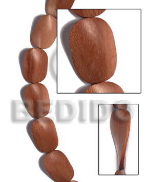 Bayong Wood Twist 30 mm Brown Beads Strands Wood Beads - Twisted Wood Beads BFJ458WB