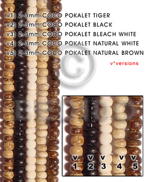 Black 16 inches Coconut Pokalet 2-3 mm Dyed Coco Dyed colored beads BFJ001PT_V2