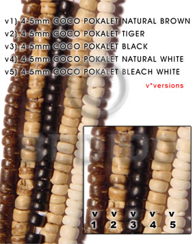Black 16 inches Coconut Pokalet 4-5 mm Dyed Coco Dyed colored beads BFJ003PT_V3
