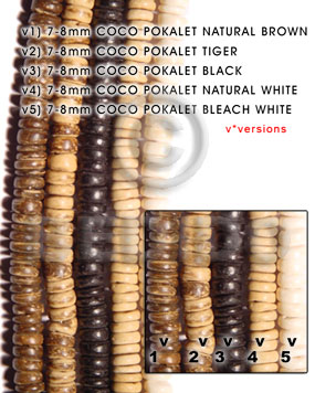 Black 16 inches Coconut Pokalet 7-8 mm Dyed Coco Dyed colored beads BFJ014PT_V3