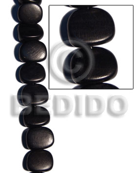 Black 16 inches Kamagong Wood Saucer 22 x 27 x 12 mm Natural Wood Beads Dice and Sided Wood Beads BFJ039WB