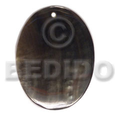 Black Lip Shell 40 mm Oval Black Pendants - Simple Cuts BFJ6208P