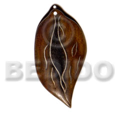 Bone Antique Leaf 35 mm Pendants - Bone Horn Pendants BFJ5616P