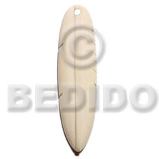 Bone Feather Natural White 45 mm Pendants - Bone Horn Pendants BFJ5580P