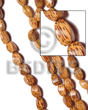 Brown 16 inches Palmwood Twist 10 x 15 mm Natural Wood Beads - Twisted Wood Beads BFJ031WB
