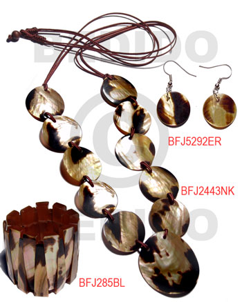 Brown Lip Tiger Tiger Set Jewelry Long necklace Bangles Earrings Set Jewelry BFJ013SJ