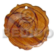 Brown Rosewood Flower 35 mm Pendants - Wooden Pendants BFJ5209P