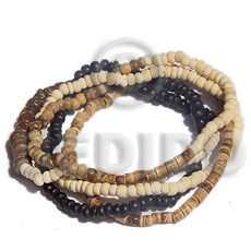 Coconut Beads Coconut Heishi Elastic Brown 2-3 mm Coconut Bracelets BFJ5043BR