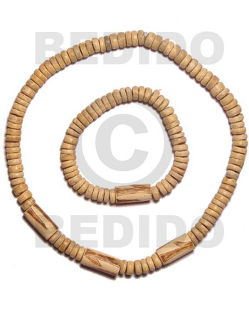 Coconut Beads Wood Beads Natural Set Jewelry Necklace Bracelets Set Jewelry BFJ058SJ