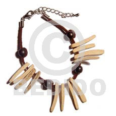 Coconut Stick Leather Wood Beads Coconut Bracelets BFJ1007BR