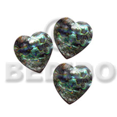 Heart Natural 15 mm Paua Abalone Pendants - Shell Pendants BFJ5091P