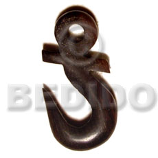 Horn Anchor Black 40 mm Pendants - Bone Horn Pendants BFJ5185P