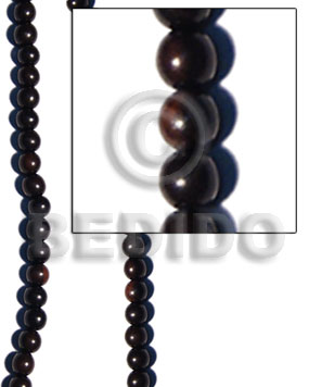 Kamagong Wood Black 8 mm Beads Strands Ebony Tiger Round Wood Beads - Round Wood Beads BFJ058WB