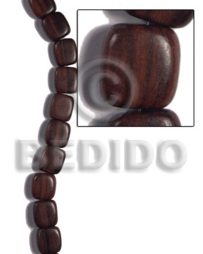 Kamagong Wood Hardwood Ebony Tiger Pillow 10 mm Wood Beads - Flat Square Wood Beads BFJ474WB