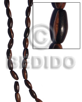 Kamagong Wood Tiger Football Black 16 inches Beads Strands 8 mm Wood Beads - Football and Cylinder Wood Beads BFJ244WB