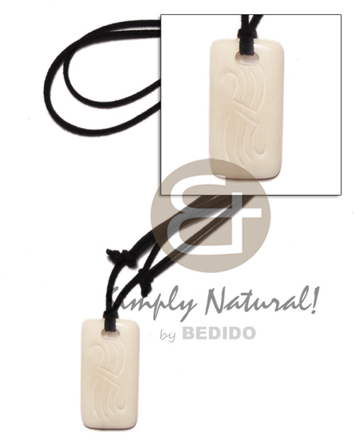 Leather Thong Bone adjustable Natural White 40 mm Necklace - Surfer BFJ1404NK