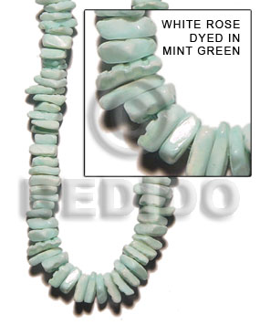 Mint Green 16 inches White Rose Square Cut Dyed Shell Crazy Cut Shell Beads BFJ015SQ