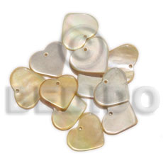MOP 10 mm Heart Yellow Pendants - Shell Pendants BFJ5054P
