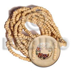 Multi Row Elastic Coconut Beads Natural White 40 mm Coconut Bracelets BFJ5106BR