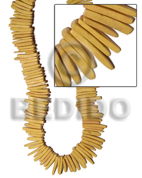 Mustard 16 inches Coconut Stick 1.5 inch Dyed Coco Stick Beads BFJ013CSPS